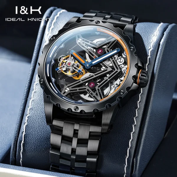 I&K 6803 Men's Watches Top Brand Luxruy Advanced Tourbillon Automatic Mechanical Wristwatch Waterproof Luminous Watches For Men