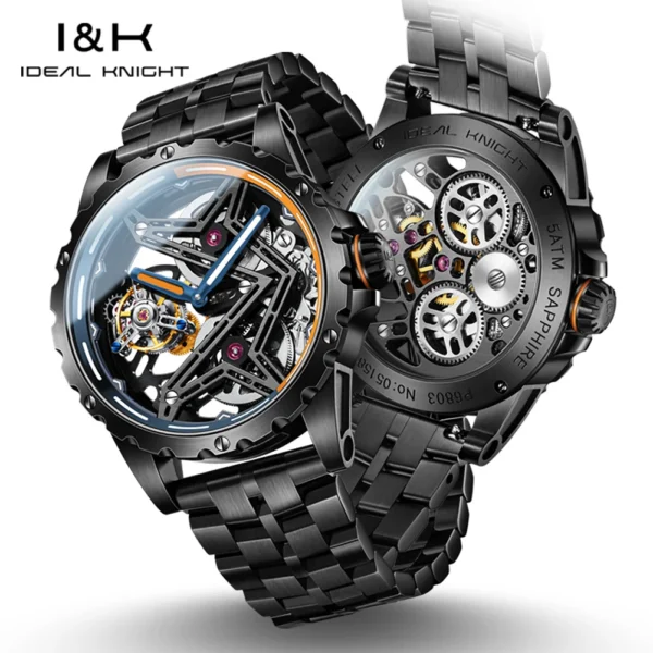 I&K 6803 Men's Watches Top Brand Luxruy Advanced Tourbillon Automatic Mechanical Wristwatch Waterproof Luminous Watches For Men - Image 3